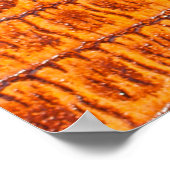 Sluiten van een bruine, ledertextuur met een rept poster (Hoek)