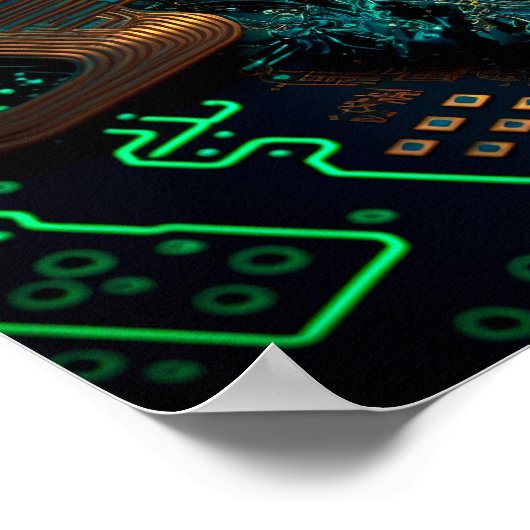 Sluiten van een elektronische printplaat. poster (Hoek)