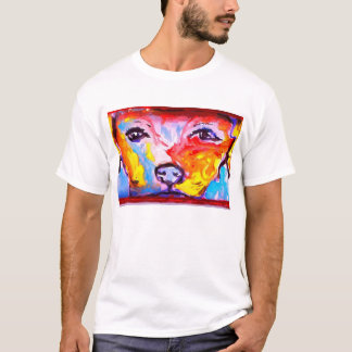 Sluiten van een goede hond. t-shirt