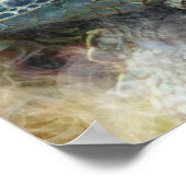 Sluiten van een grote, scalygreen Iguana hagedis Poster (Hoek)