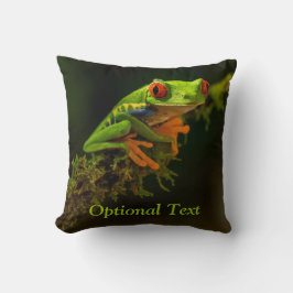 Sluiten van een kikker van de Rode Oogboom #1 Kussen