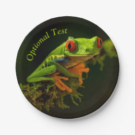 Sluiten van een kikker van de Rode Oogboom #1 Papieren Bordje