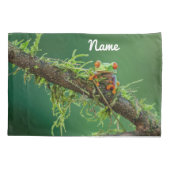 Sluiten van een kikker van de Rode Oogboom Kussensloop (Achterkant)