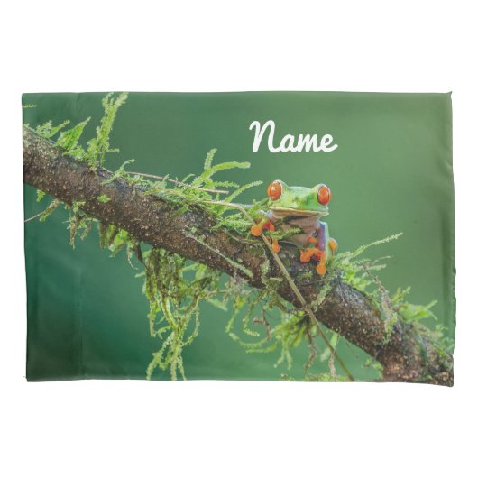 Sluiten van een kikker van de Rode Oogboom Kussensloop (Voorkant)