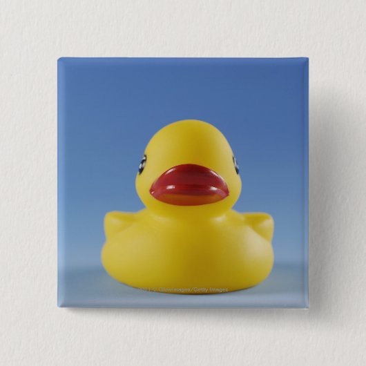 Sluiten van een rubbereend vierkante button 5,1 cm (Voorkant)