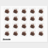 Sluiten van een stapel van twee chocoladebladeren  vierkante sticker (Vel)