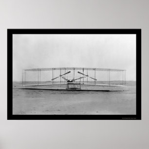 Sluiten van een vliegtuig van de gebroeders Wright Poster