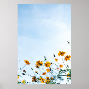 Sluiten van gele bloemen poster