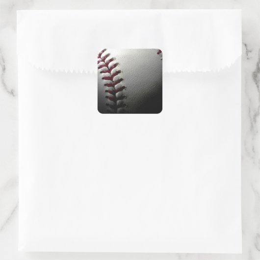 Sluiten van honkbal vierkante sticker (Tas)