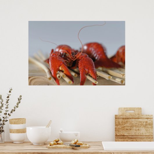 Sluiten van krab op stokken poster (Keuken)