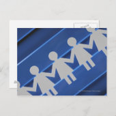 Sluiten van papierkettingpoppen briefkaart (Voorkant / Achterkant)