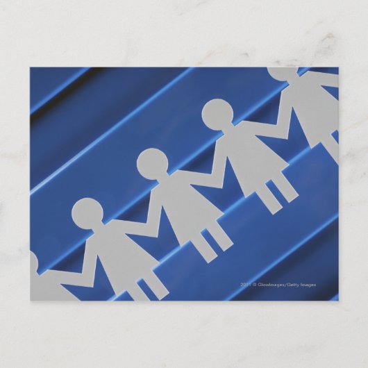 Sluiten van papierkettingpoppen briefkaart (Voorkant)