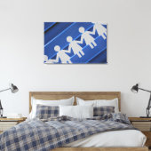 Sluiten van papierkettingpoppen canvas afdruk (Insitu (Slaapkamer))