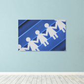 Sluiten van papierkettingpoppen canvas afdruk (Insitu (Houten vloer))