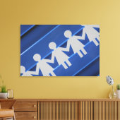 Sluiten van papierkettingpoppen canvas afdruk (Insitu (Woonkamer))