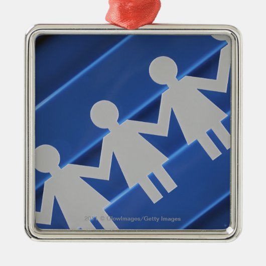 Sluiten van papierkettingpoppen metalen ornament (Voorkant)