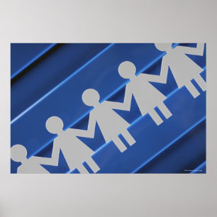 Sluiten van papierkettingpoppen poster