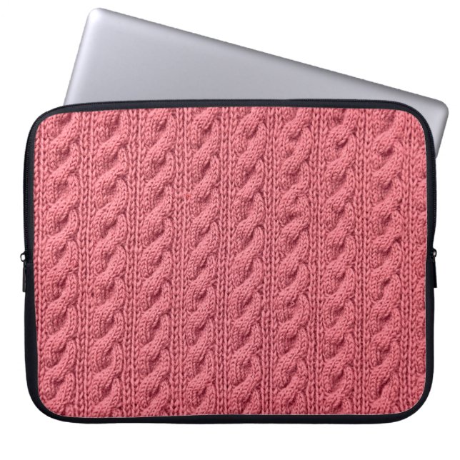 Sluiten van patroon van sweater textuur. laptop sleeve (Voorkant)