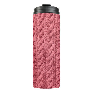 Sluiten van patroon van sweater textuur. thermosbeker