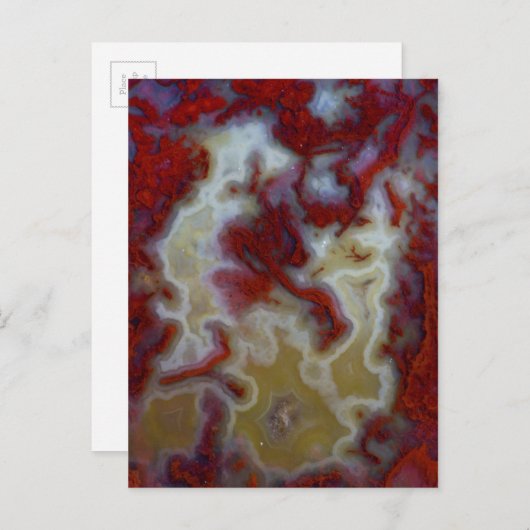 Sluiten van Red Moss Agate Slab Briefkaart (Voorkant / Achterkant)