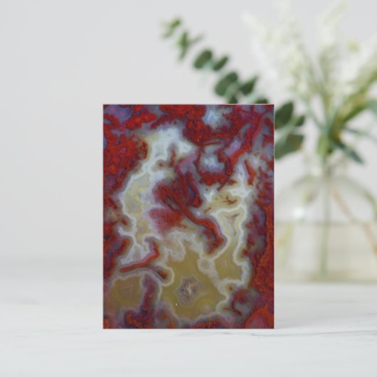 Sluiten van Red Moss Agate Slab Briefkaart (Staand voorkant)