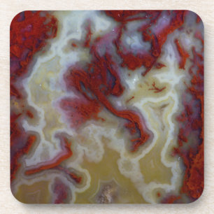 Sluiten van Red Moss Agate Slab Drankjes Onderzetter