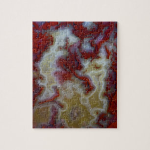 Sluiten van Red Moss Agate Slab Legpuzzel