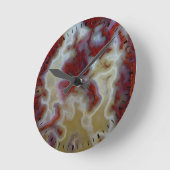 Sluiten van Red Moss Agate Slab Ronde Klok (Hoek)