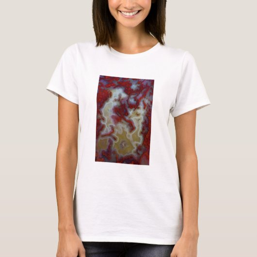 Sluiten van Red Moss Agate Slab T-shirt (Voorkant)