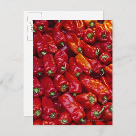 Sluiten van rode paprika's briefkaart (Voorkant / Achterkant)