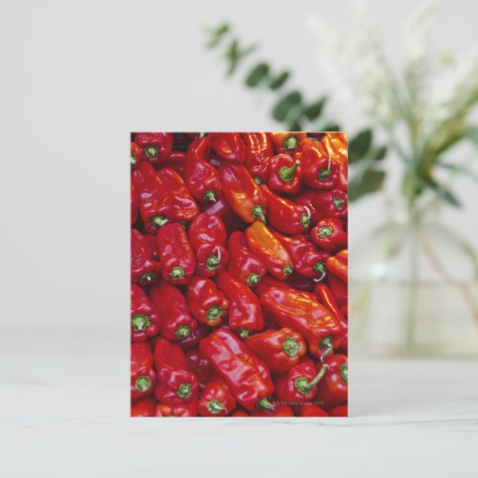 Sluiten van rode paprika's briefkaart (Staand voorkant)