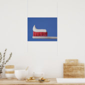 Sluiten van tandpasta op een tandenborstel poster (Keuken)