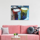Sluiten van vier verfblikjes canvas afdruk (Insitu (Woonkamer))
