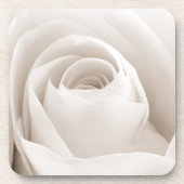 Sluiten van White Rose Petals Drankjes Onderzetter (Voorkant)