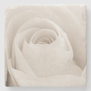 Sluiten van White Rose Petals Stenen Onderzetter