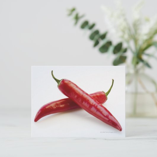 Sluiten van witte rode Spaanse peper Briefkaart (Staand voorkant)