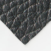 Sluiten van zwarte lederen textuur en achtergrond fleece deken (Hoek)