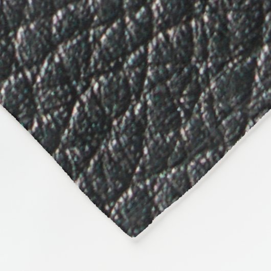 Sluiten van zwarte lederen textuur en achtergrond fleece deken (Hoek)