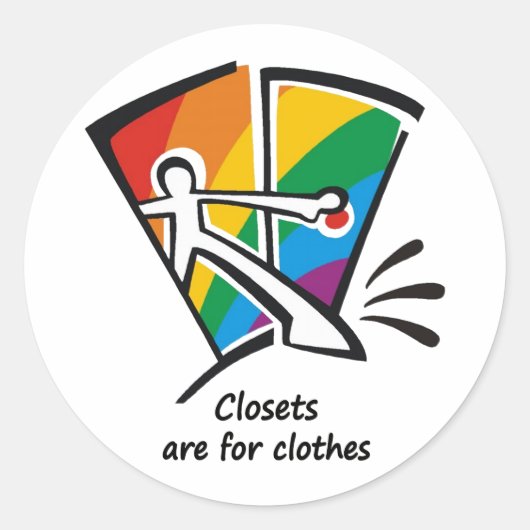 Sluiten zijn voor kleren ronde sticker (Voorkant)
