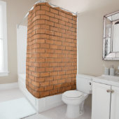 Sluitfotografie van de bruine muur douchegordijn (In situ)