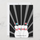 Sluiting Fun Bowling Birthday Party Invitation Kaart (Achterkant)