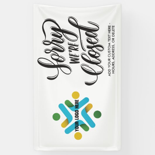 Sluiting Je aangepaste Logo toevoegen Spandoek (Verticaal)