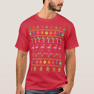 Sluiting kerstfeestkerst in juli roze flam t-shirt