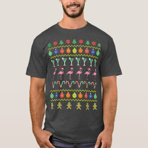 Sluiting kerstfeestkerst in juli roze flam t-shirt