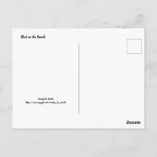 Sluiting op de strand briefkaart (Achterkant)
