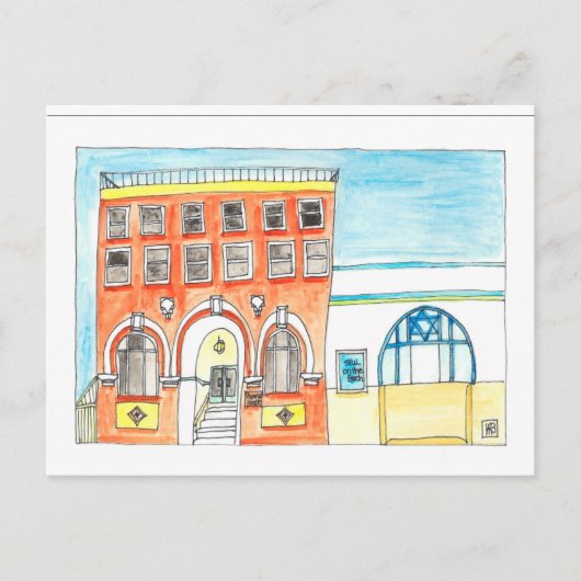 Sluiting op de strand briefkaart (Voorkant)