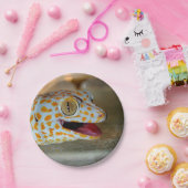 Sluiting portret van Tokay gecko in TulaZoo Papieren Bordje (Feest)