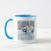Sluiting Siberian Husky met Blue Eyes Mok (Links)
