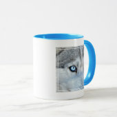 Sluiting Siberian Husky met Blue Eyes Mok (Voorkant rechts)