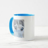 Sluiting Siberian Husky met Blue Eyes Mok (Voorkant links)